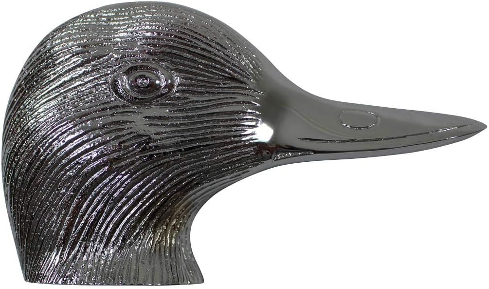 Renovators Supply Manufacturing Brass Door Knockers for Front Door 2.9 in. Duck Head Chrome Plated Brass Door Knocker with Mounting Hardware