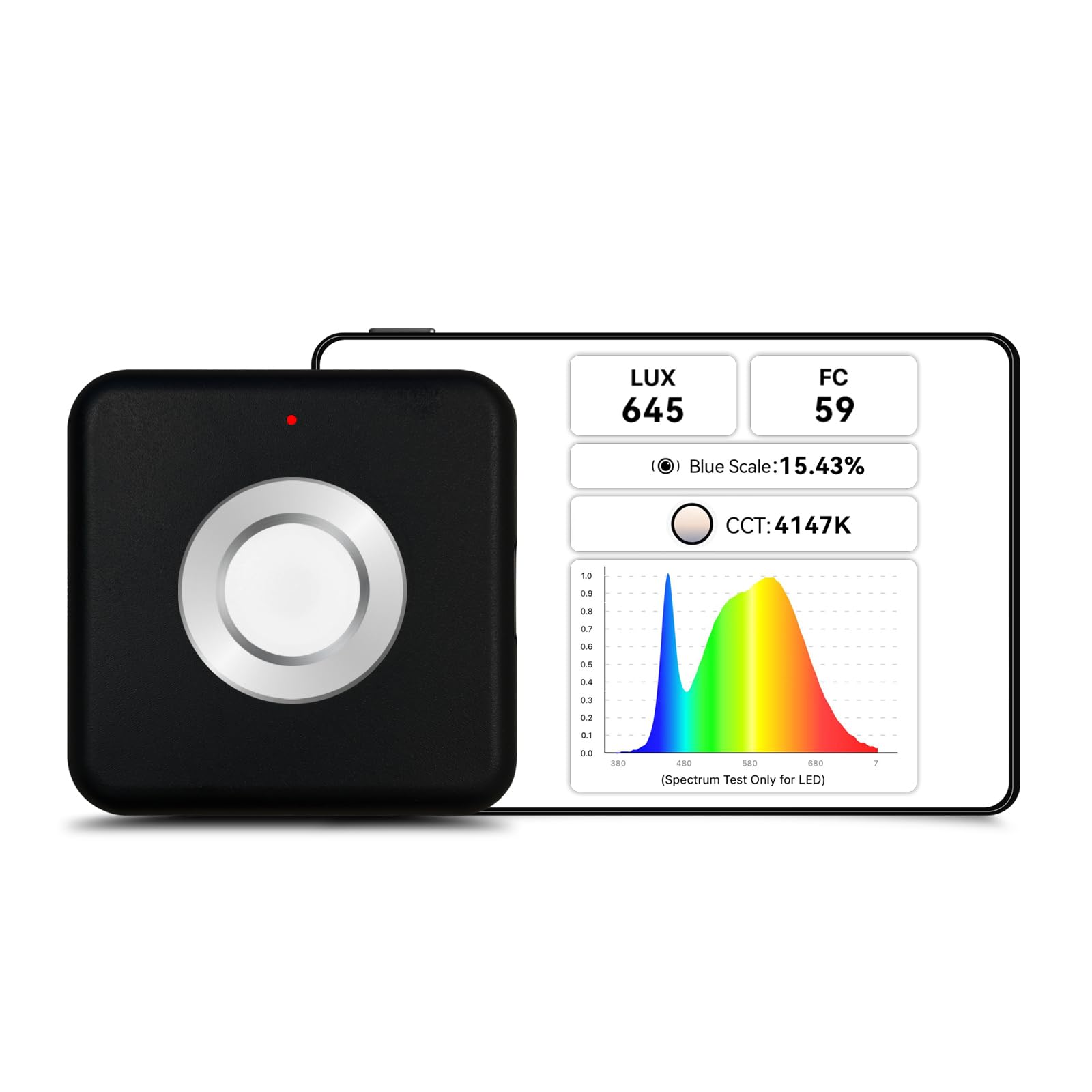 AH-300 Light Meter,Test LED Spectrum,CCT,LUX,Foot Candle,Blue Light%,LUX Distribution