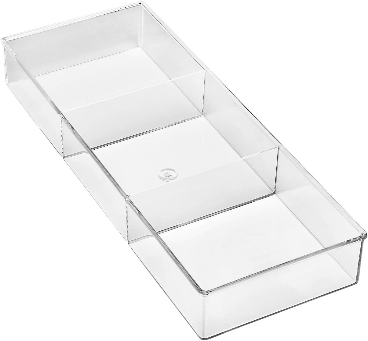 3 Section Small Easy Clean Clear Plastic Resin Drawer Organizer