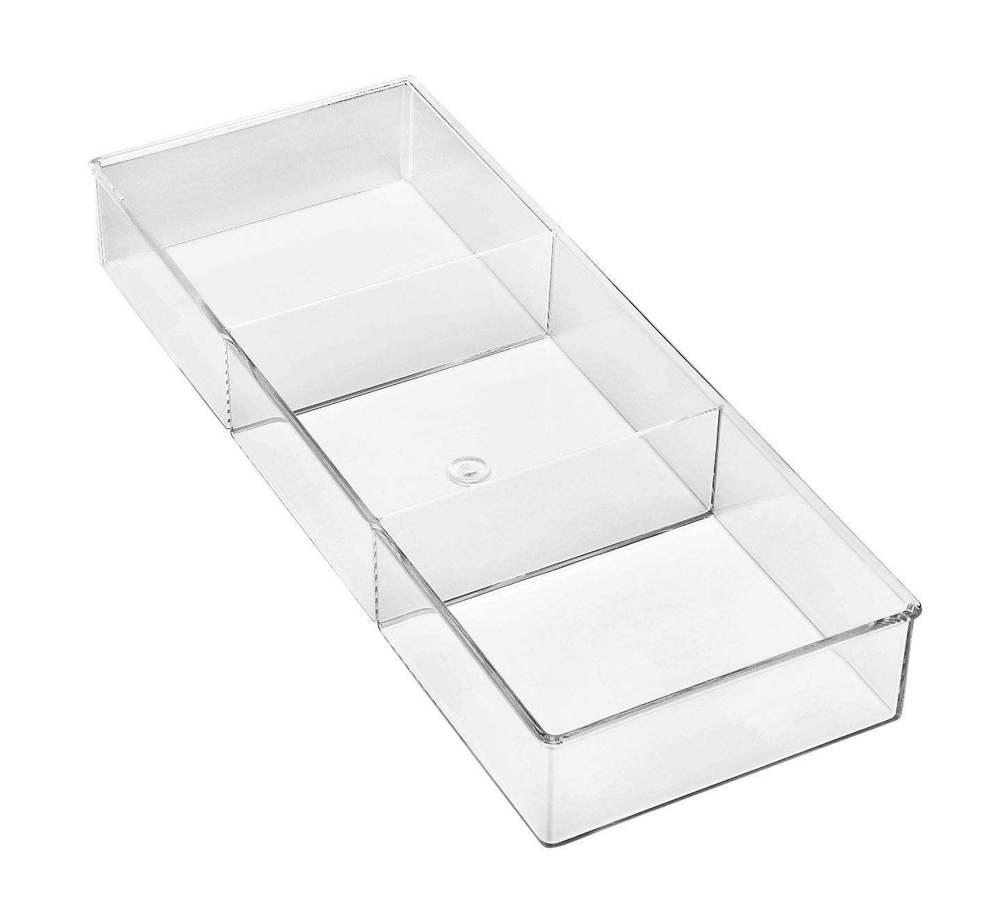 Product image of Whitmor 3 Section Small Easy Clean Clear Plastic Resin Drawer Organizer