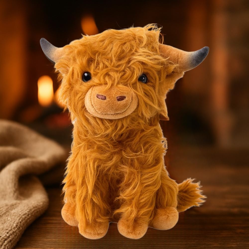 Highland Cow Plush Toy, Soft & Cuddly Highland Cow Teddy, Cute Stuffed Animal for Kids & Adults, Fluffy Farm Animal Plushie - Image 2
