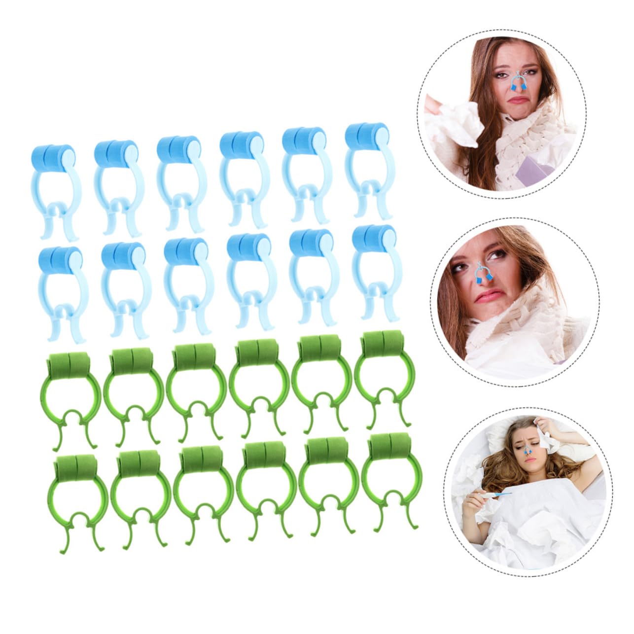 BESTYASH 3 Sätze Teiliges Nasenclips Für Atemübungen Effektive Nasenbluten Clips Für Verschiedene Nasentypen Für Unterwegs 24 Stück * 3