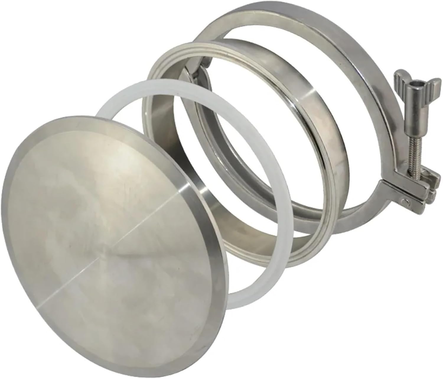 1pc OD38-219mm 1.5-8" Sanitary Pipe Weld Ferrule + Tri Clamp + PTFE Gasket + End Cap 316 Stainless Steel Fitting Pipe(OD51mm and 2inch)