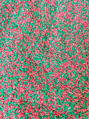Image of Sensory Bin Filler for Sensory Table - Colored Rice for Sensory Play (Christmas RG)