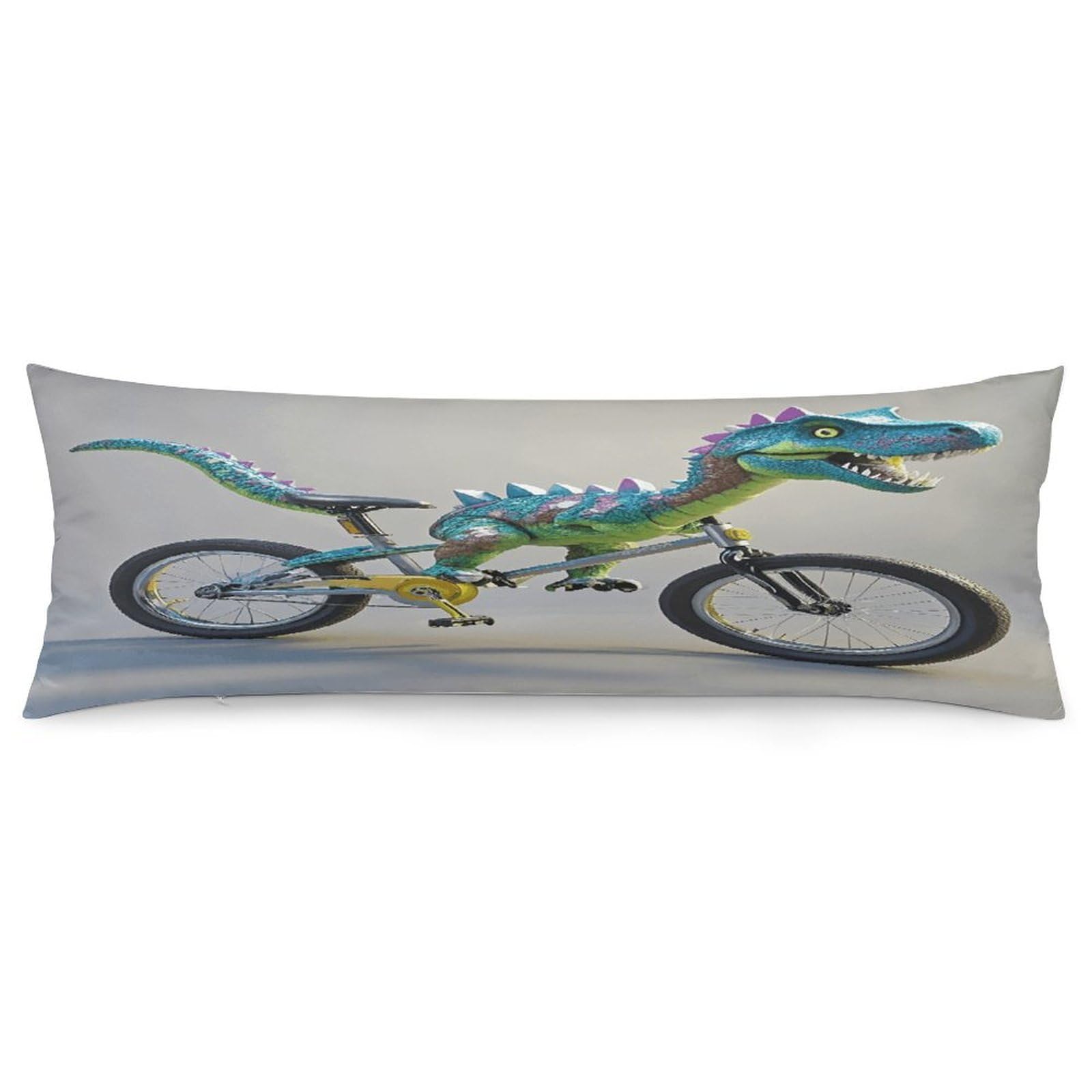 Dinosaur Bicycle Pillowcase Decorative Long Body Pillow Case Soft Breathable Body Pillow Cover Modern Large Pillowcase Cute Body Pillow Pillowcases for Bedroom Couch 18.9 X 53 Inch