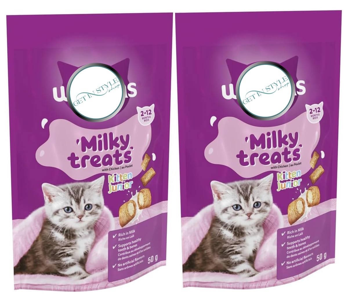 2x 50g Kitten Milky Treats with Chicken – Bundled by GetInStyle Shop