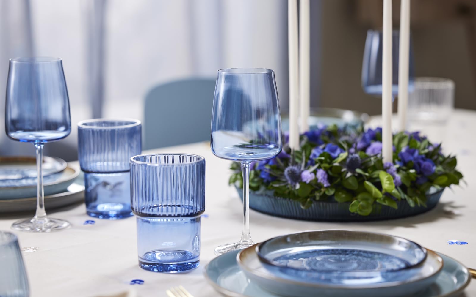BITZ Kusintha Kahve Bardağı Mavi 380 ml 4'lü Set