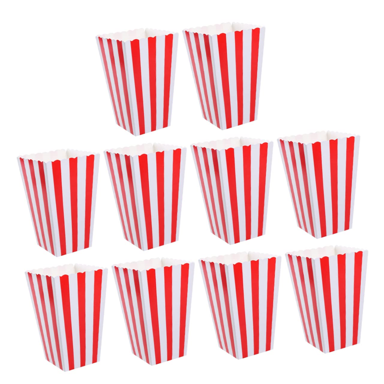 Garneck 10 Pack Mini Popcorn Boxes Fashion Stripes Paper Box Night Party Supplies