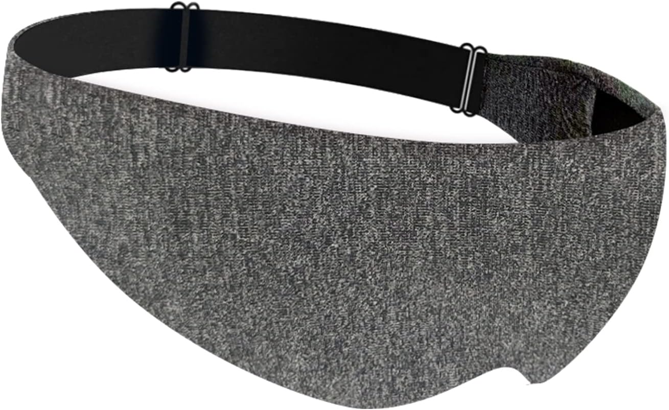 Sleep Mask, Adjustable Strap Side Sleeping Mask, 3D Strong Blackout Blindfold, Comfortable Soft Night Eye Cover for Men and Women, Travel/Nap Eye Mask (Grey)