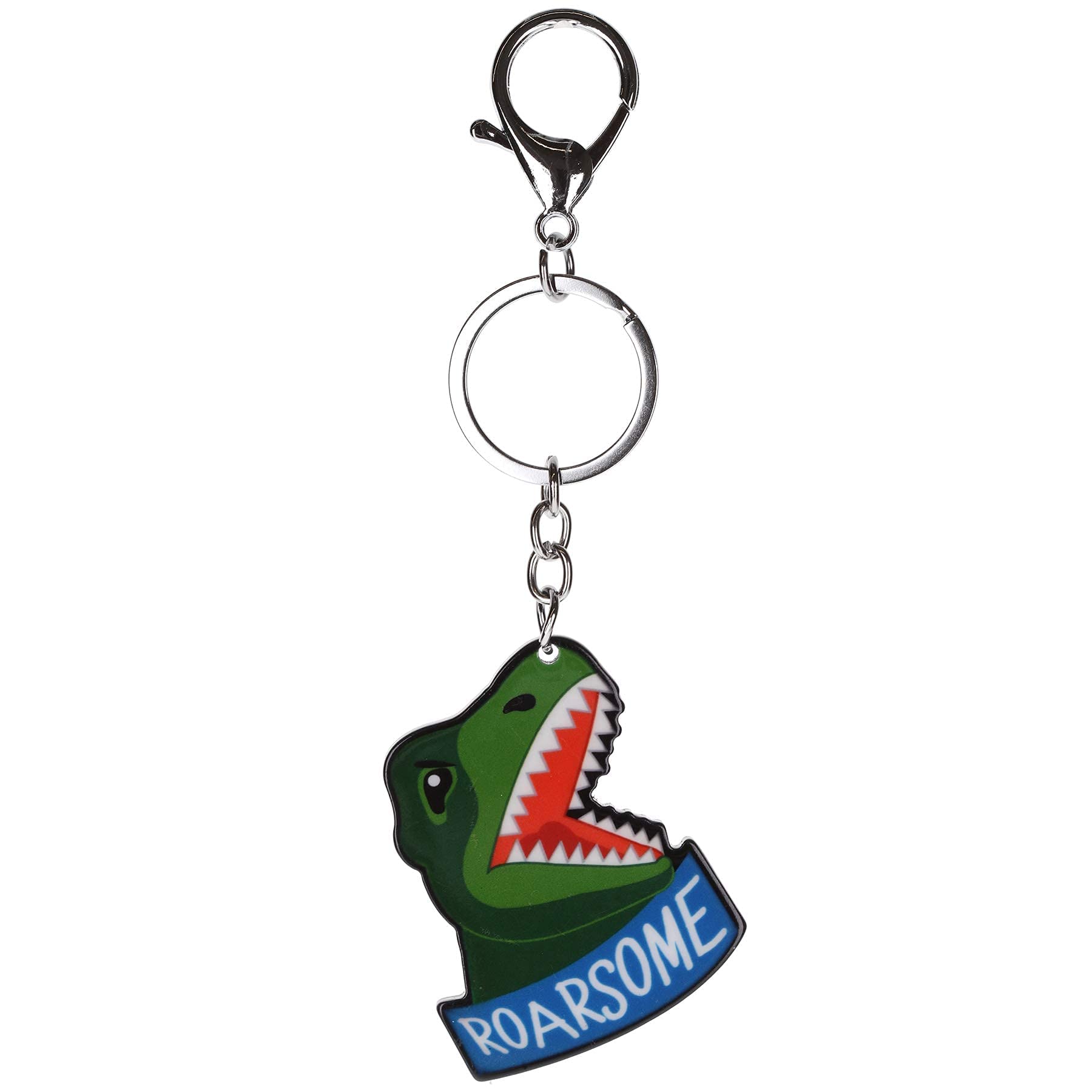 Stands Out, Supplying Outstanding Gifts Roarsome Dinosaur T-Rex Quote Novelty Keyring Bag Tag Charm