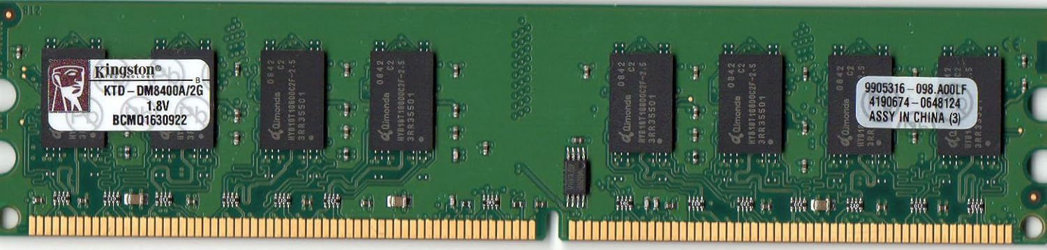 Kingston Technology 2 GB DIMM Memory 533 MHz (PC2 4200) 240-Pin DDR2 SDRAM Single (Not a kit) KTD-DM8400A/2G
