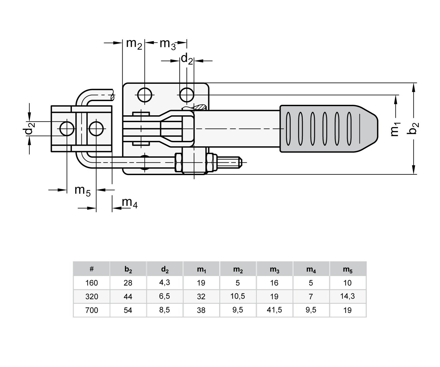 Ganter Standard Elements Locking Release Tension, 1 Stück, verzinkt, Blue, Passivated, GN 851 Design T2
