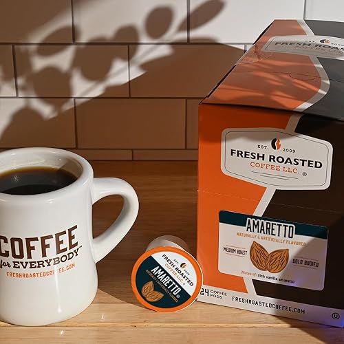Miniatura 345 de Fresh Roasted Coffee, Peaberry de Tanzania, tostado ligero, Kosher, compatible con K-Cup, 24 cápsulas