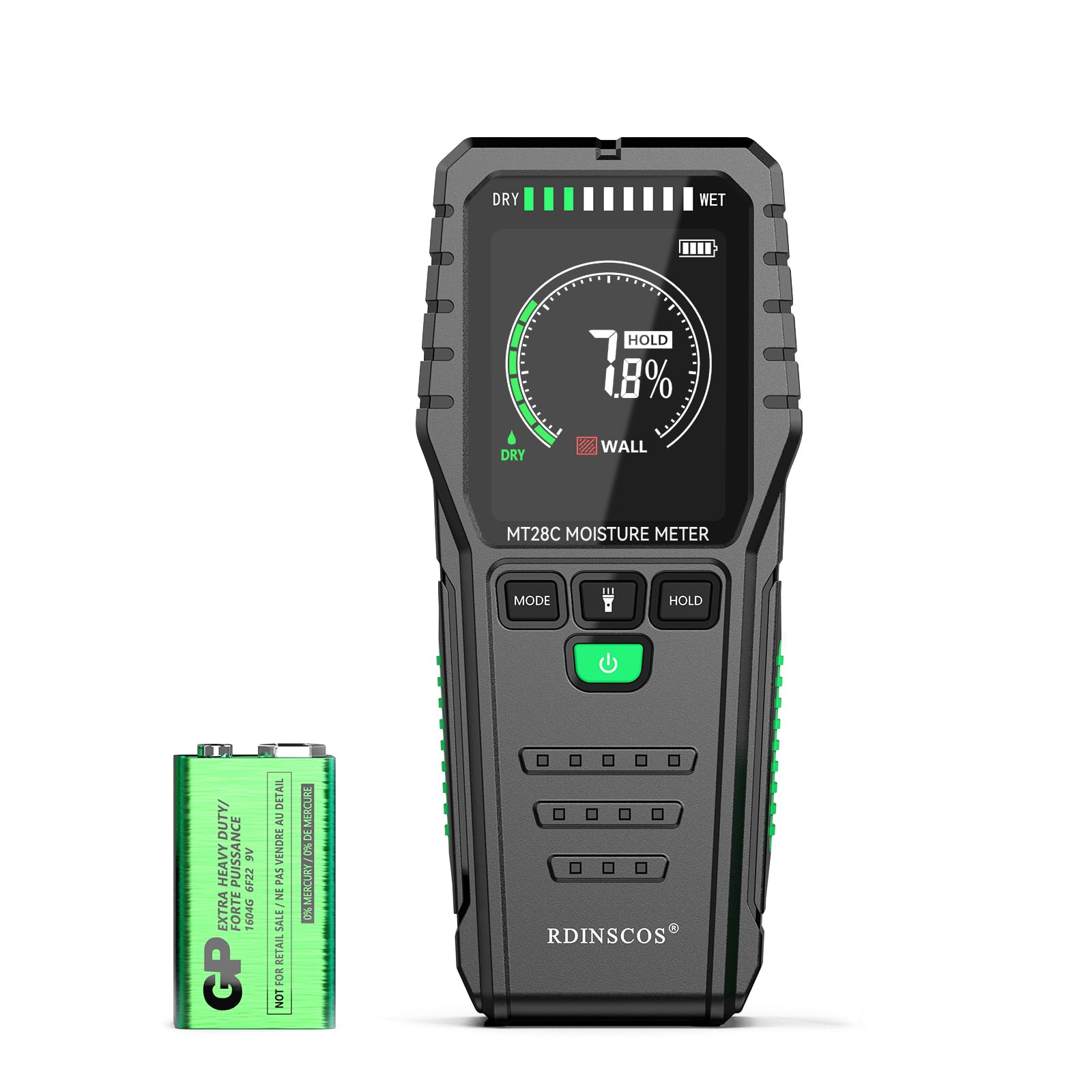 RDINSCOS Pinless Moisture Meter for Wood & Wall