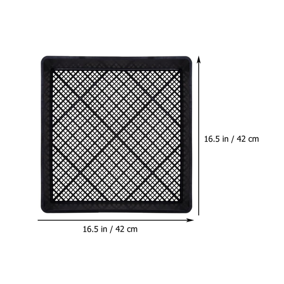 Mipcase Bandeja Cuadrada para Germinación 42X42X5.5 CM Set 5 Piezas Negras, Resistente y Reutilizable para Vivero, Cultivo de Suculentas y Siembra Segura en Casa