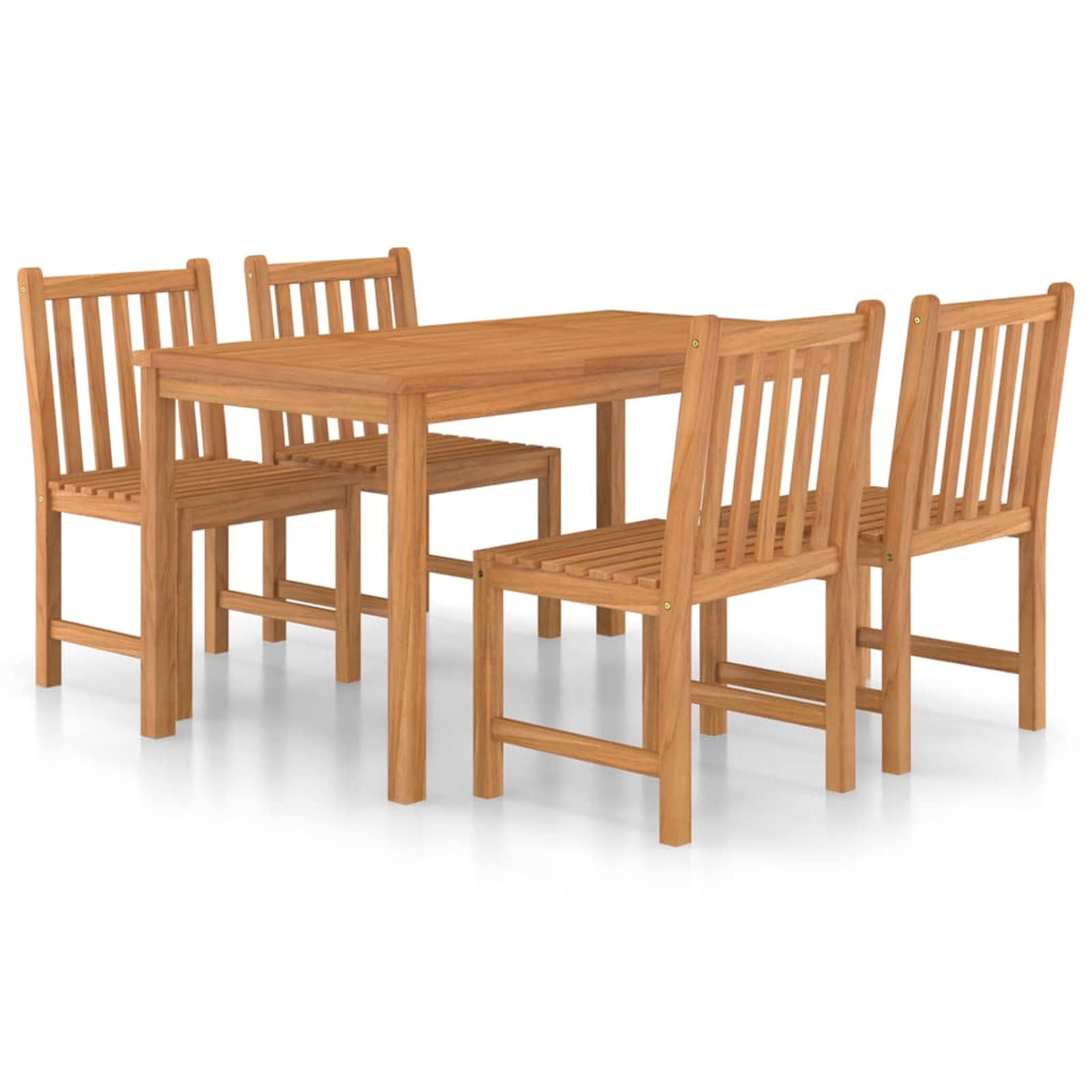 Conjunto de Comedor de jardín 5 Piezas Conjunto Comedor Jardin Exterior Juego de Mueble Jardin Juego de Comedor de jardín Madera Maciza de Teca 3059929