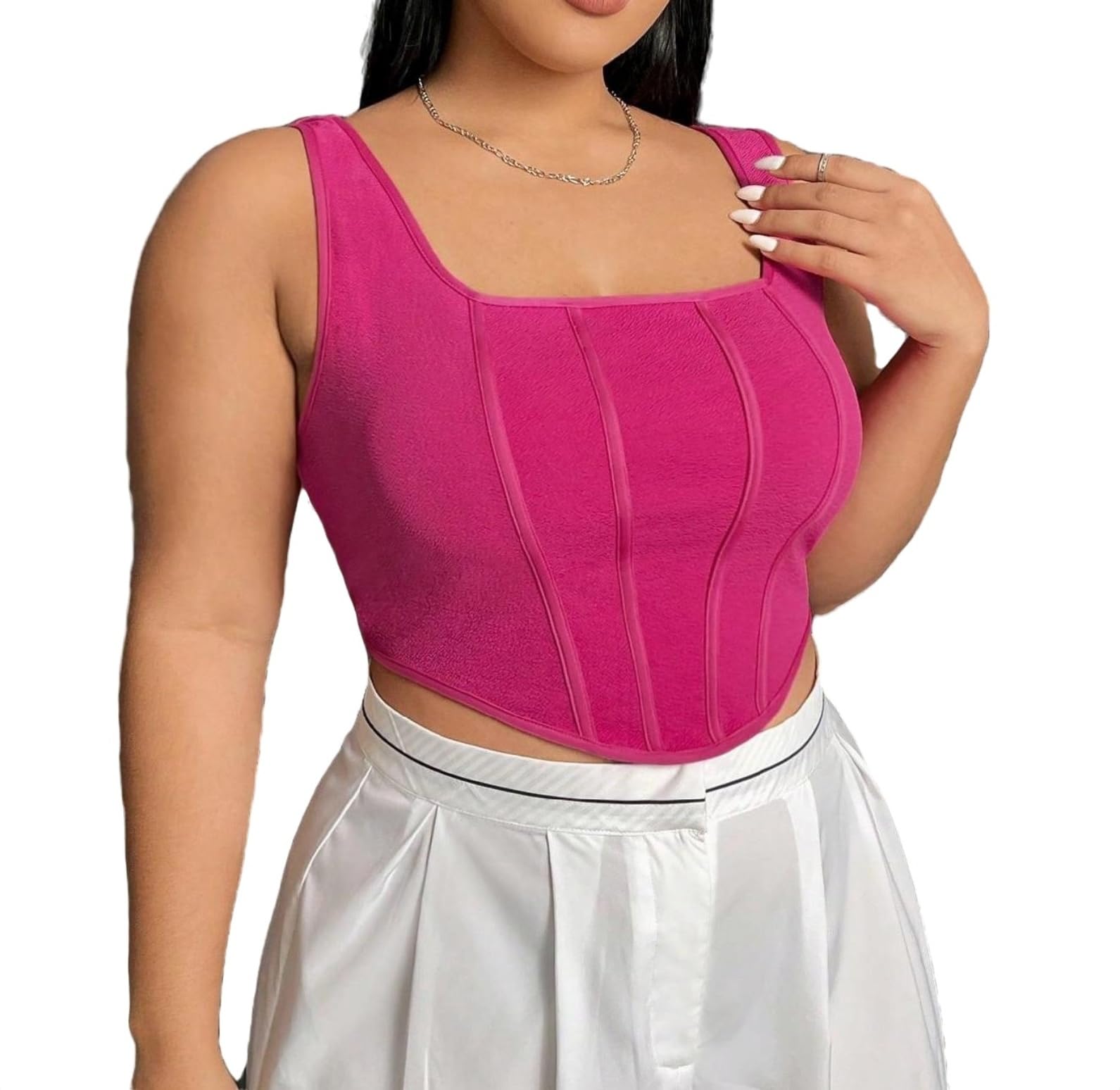 Cotton Solid | Scollo quadrato | Plain / Relax | Short | Tension Fashion | Trendy Crop Top a forma di V | Grazioso reggiseno a 6 Pati per ragazze e donne (confezione da 3)