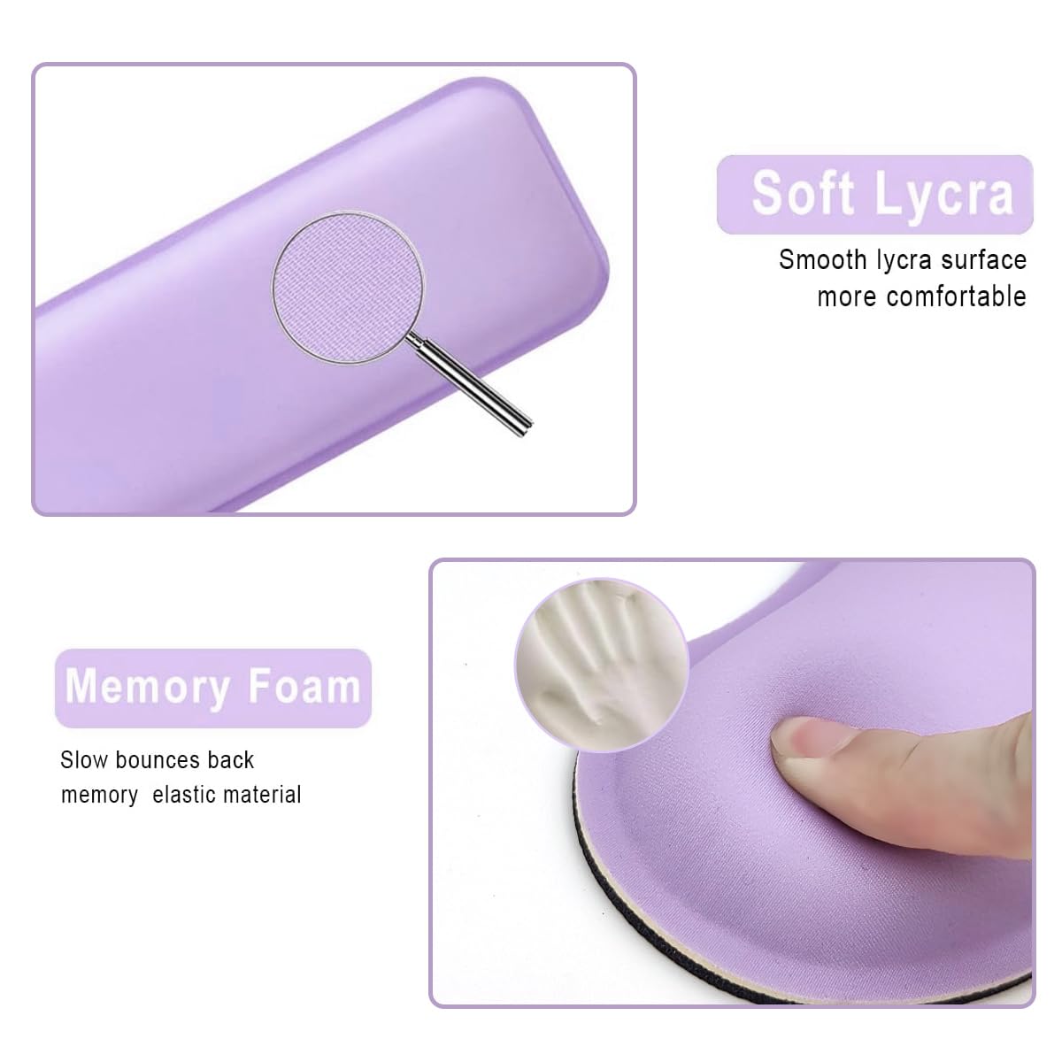 Ensemble de repose-poignet pour clavier d'ordinateur de bureau, support de clavier facile à taper avec repose-poignet pour bureau, maison, école – Violet