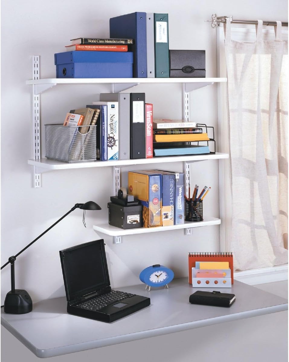 Knape & Vogt 182 WH7 7" White Shelf Brackets