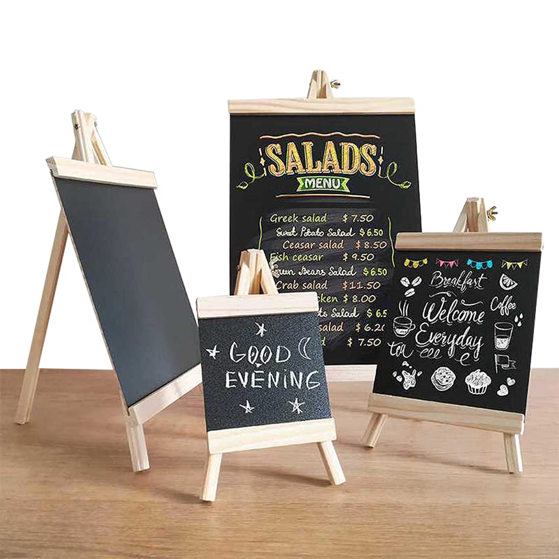 Desi Rang Wooden Chalkboard for Restaurant Bar Menu Memo, Tabletop Display Stand, Message Board (18" inch)