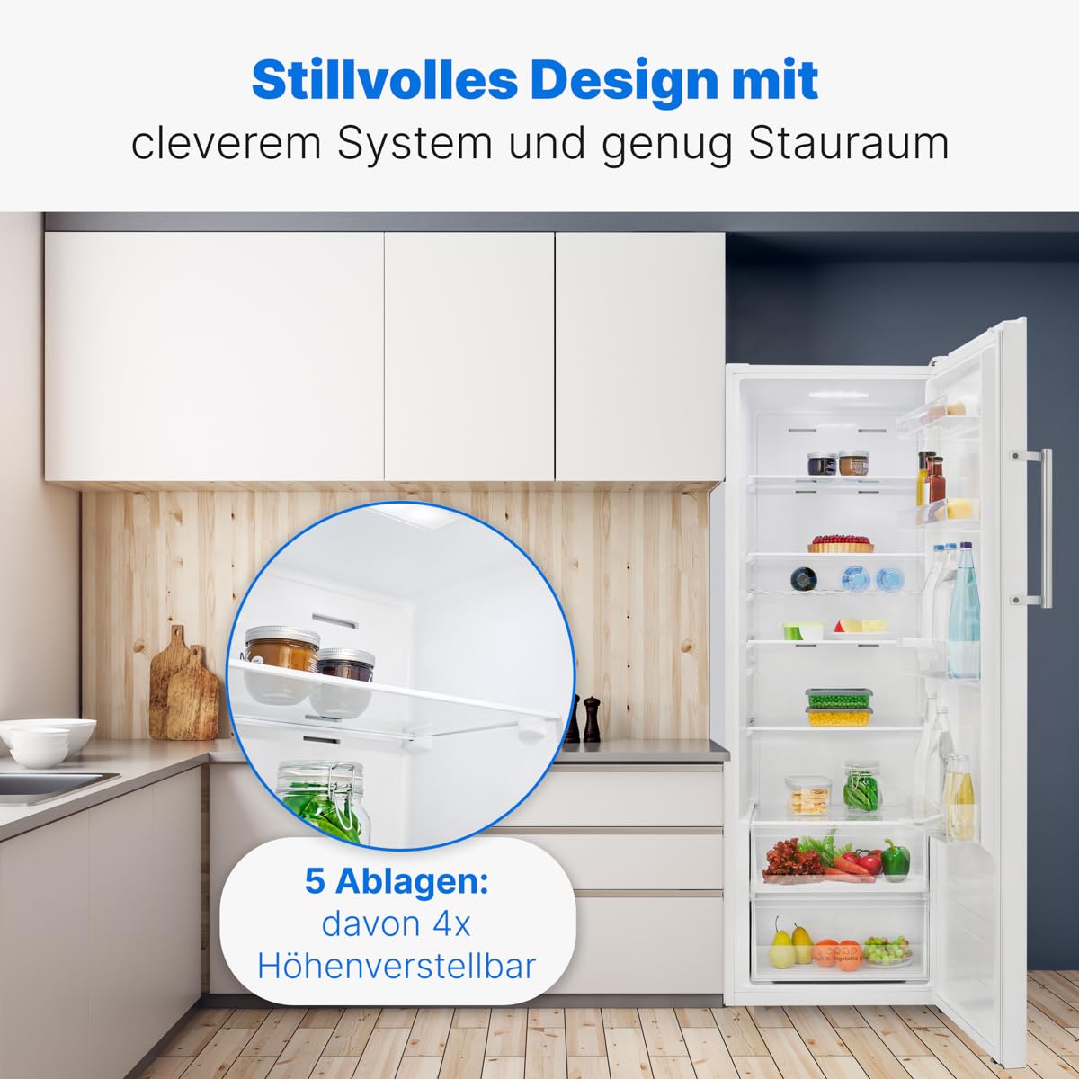 Bomann VS 7345 Kühlschrank 322L 172cm Schnellkühlfunktion MultiAirflow weiß