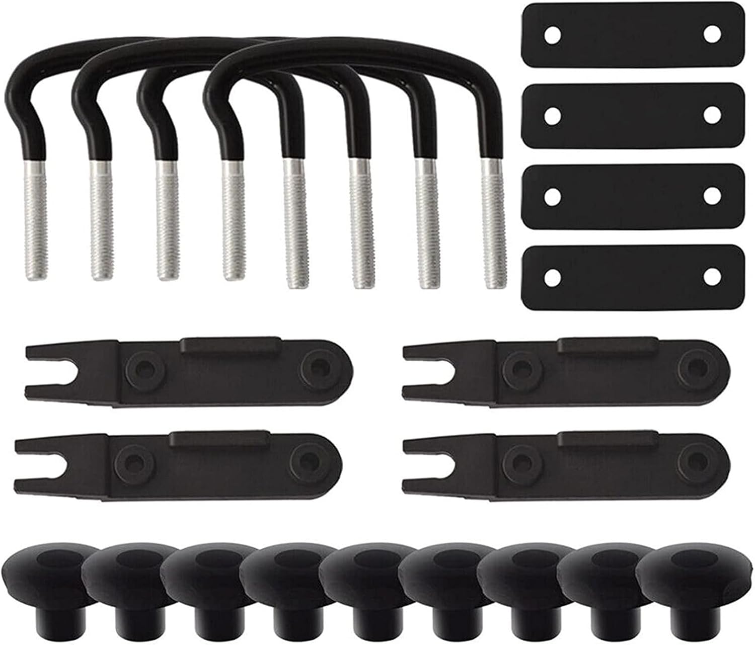 Littryee Roof Box U-Bolt Clamps, Stainless Steel Adjustable Roof Box U-Bolts Clamps Mounting Fitting Kit for Car, Car Van Mounting Fitting Kit U Brackets Installation Accessorie