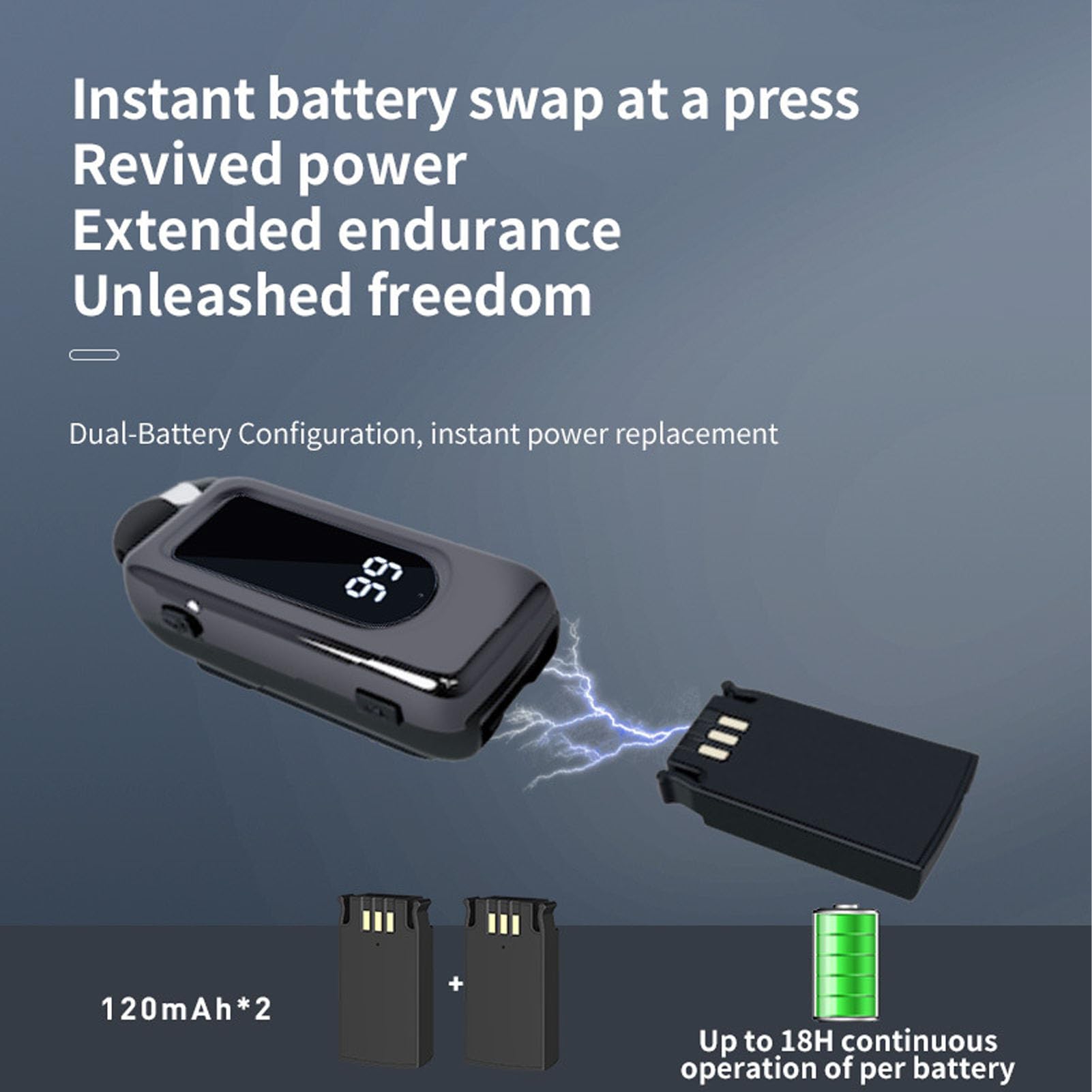 Tosuny Cuffie Wireless Retrattili, Cuffie Lavalier Bluetooth 5.4 con Microfono a Cancellazione del Rumore ENC, Display di Alimentazione a LED, Cuffie Intrauricolari Monoorecchio per la (BLACK)