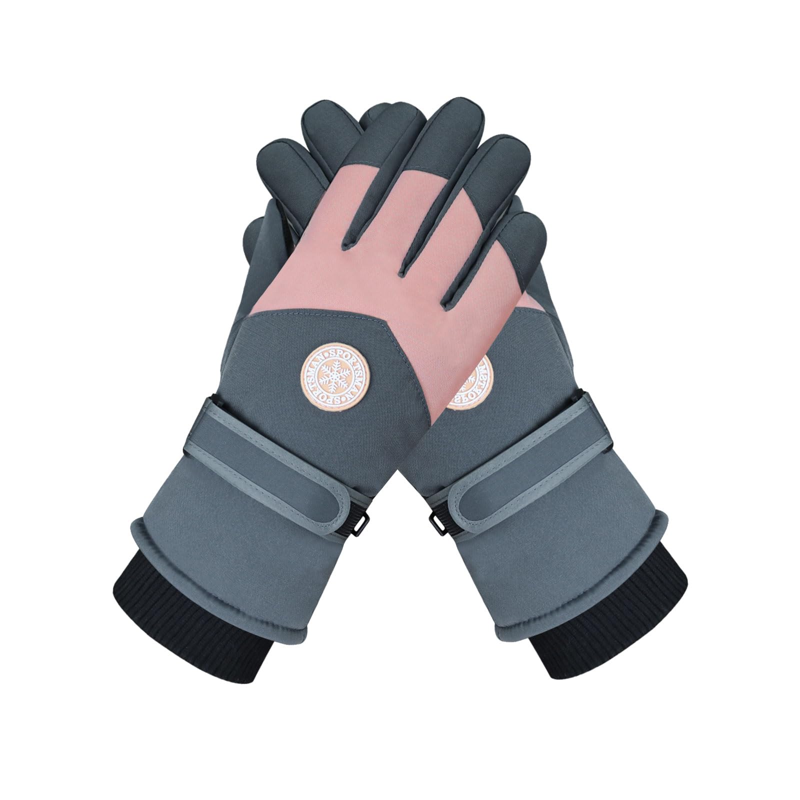 Ski Gloves for Women, Waterproof Touchscreen Thermal Snow Gloves for Cold Weather, Winter Windproof Warm Snowboard Glove with Plush for Outdoor