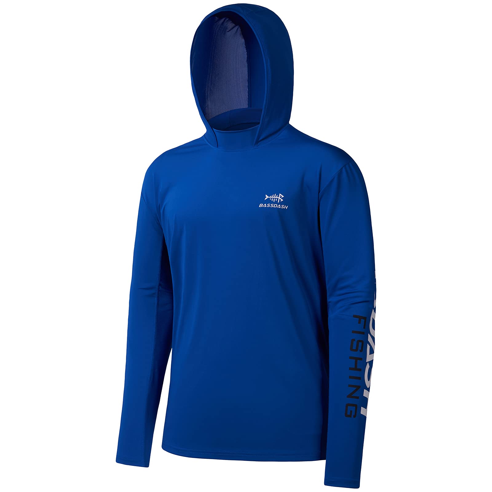 Bassdash UPF 50+ -T-Shirt da Pesca Rashguard Protezione Solare Felpa da Uomo con Cappuccio e Protezione dai Raggi UV