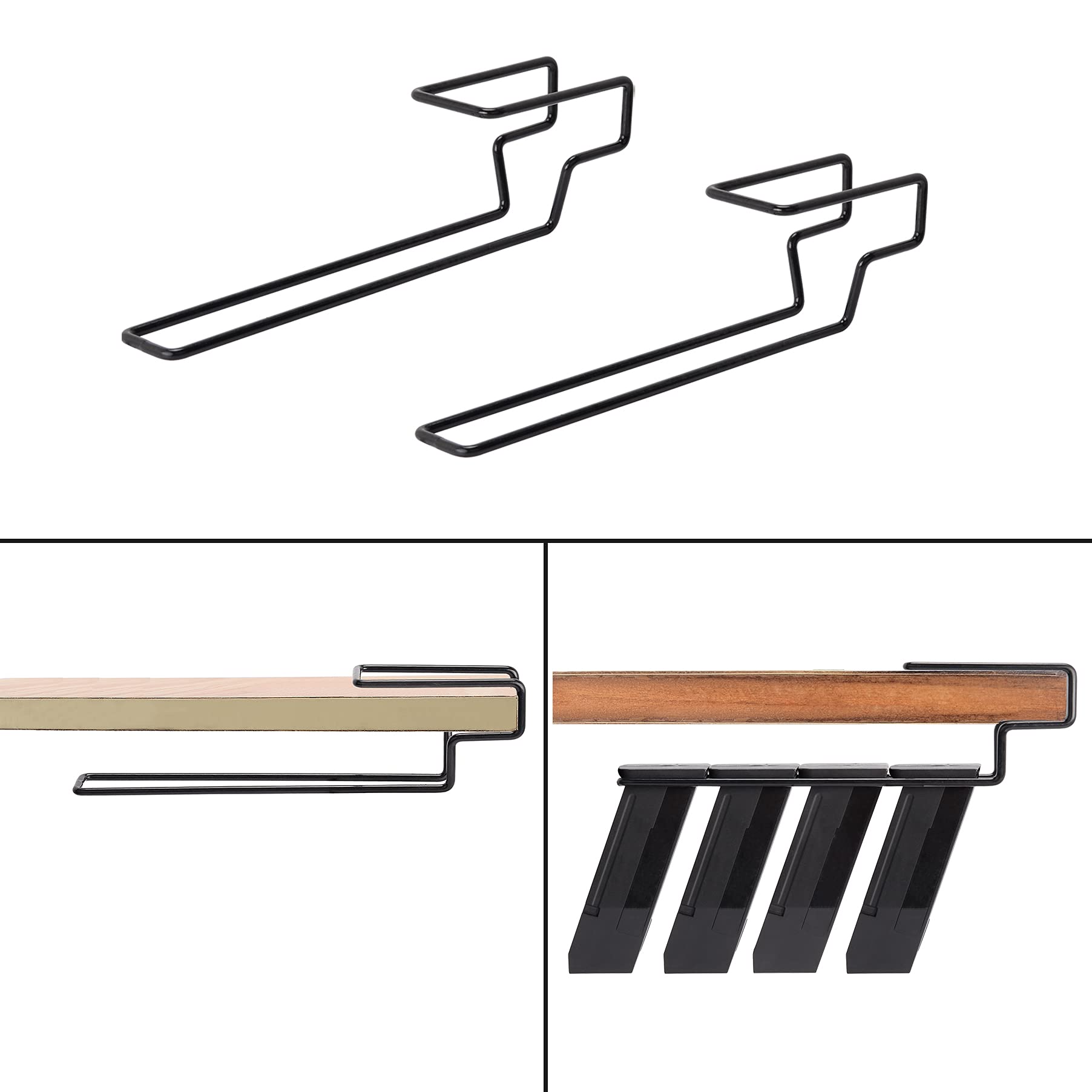 Pistol Double-Stack Magazine Holder, Universal Pistol Magazine Storage, Under Gun Safe Shelf Magazine Holder, Gun Safe Organizer Works for Most Magazines with Magazine Base