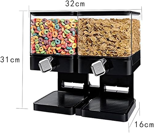 Vista 2 de SEIWEI Dispensador de alimentos multifunción para almacenamiento de cereales con bandeja inferior desmontable para organización de cocina, grano