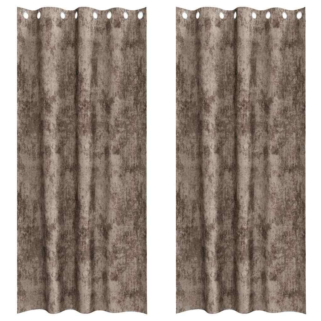 Rideaux en velours cappuccino 225 x 140 cm occultants et isolants thermiques
