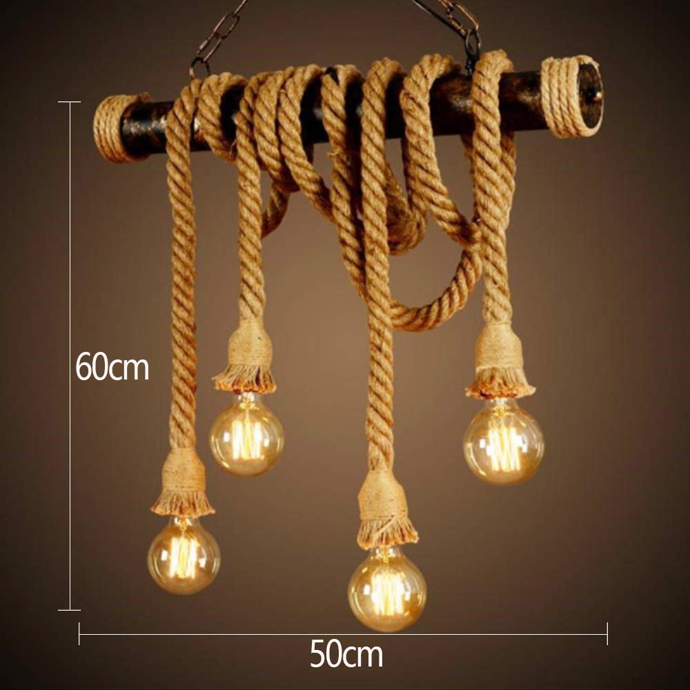 Lampa wisząca w stylu retro, industrialnym, żelazo, lampa wisząca E27, z regulacją wysokości, do salonu, sypialni, kuchni, jadalni, jako dekoracja, żyrandol, 4 diody