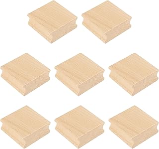 PATIKIL 50x50mm Wooden Stamp Block, 8 Pcs Blank Rubber Stamp Mounts Wooden Rubber Beech Hard Wood Blocks for Making DIY Crafting, Wood Color