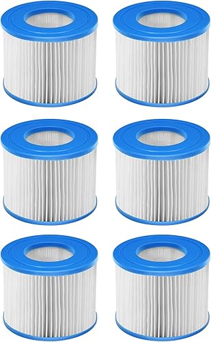 GYMAX Filtro de repuesto para bañera de hidromasaje tipo VI, paquete de 6 cartuchos de filtro de spa compatibles con la mayoría de jacuzzis,