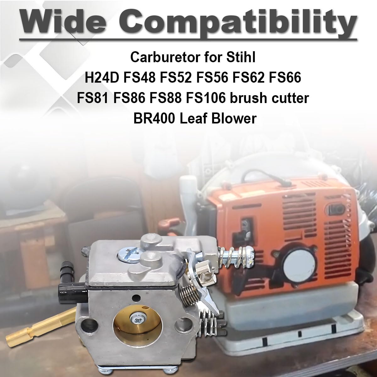 Carburateur FS66 pour Stihl FS86 FS48 FS52 FS56 FS62 FS81 FS106 FS66 Débroussailleuse BR400 Souffleur de Feuilles WT-45 WT-45-1 WT-45A WT-112-1 Pièces de Rechange 4126 120 0600