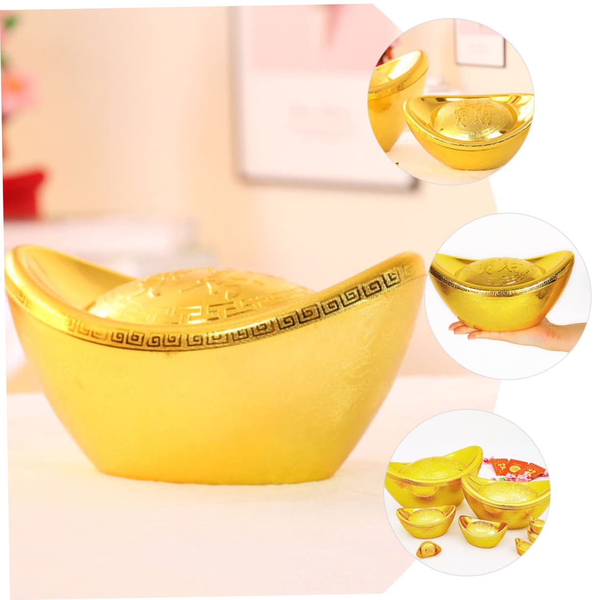 TOPBATHY 3St Yuanbao-Tischschmuck chinesisch neujahr chinesische neujahrsdekoration Yuan Bao Reichtum Barren chinesische Dekoration tischdeko Feng Shui Desktop-Ornament Plastik