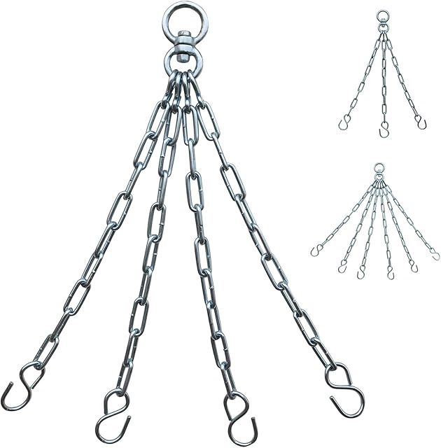 AQF Heavy Duty Boxing Punch Bag Iron 3 Panel Chains Wall Mount Punching MMA Training Hanger