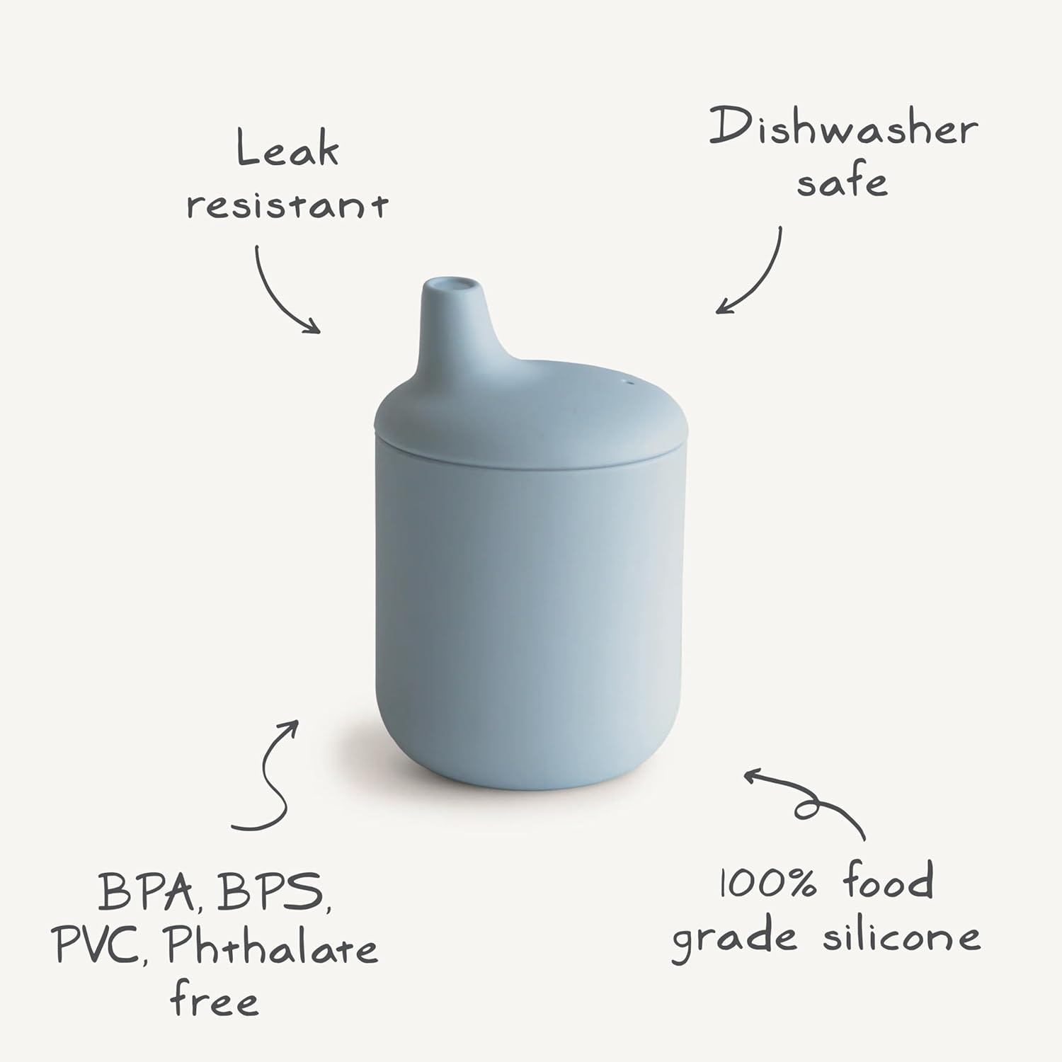 mushie 100% Silicone Baby Sippy Cup | 6 Months+ (Shifting Sand) - Image 8