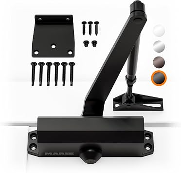 Marie Hold Open Door Closer Adjustable Automatic Size 3 Door Closer for 88-143 lbs Residential and Commercial Medium Doors