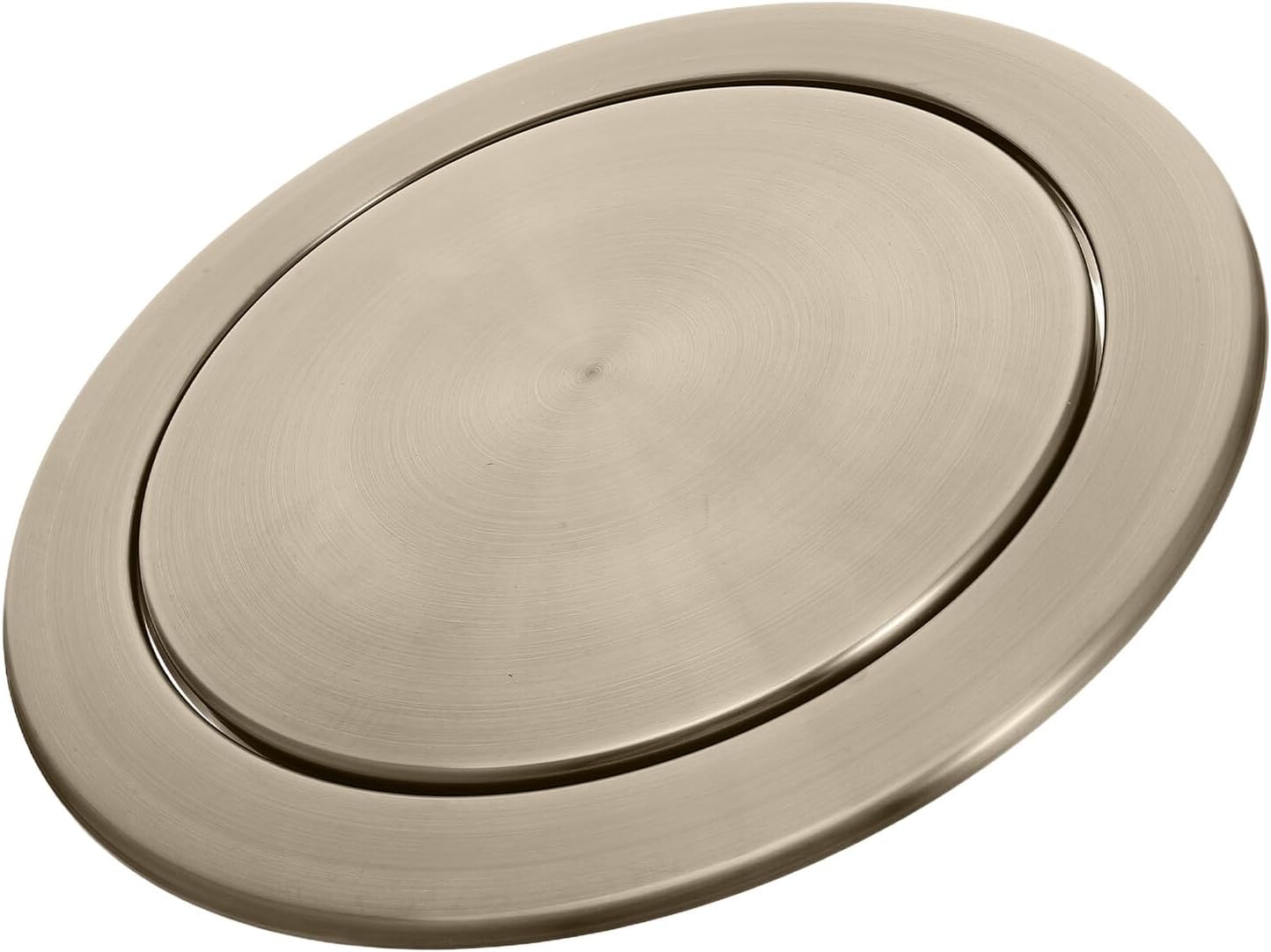 Baluue Concealed Recessed Trash Can Lid Stainless Steel Swing Waste Container Cover for Kitchen Countertop, round Balance Flap Garbage Bin Lid, Sturdy 430 Material with Antique Bronze