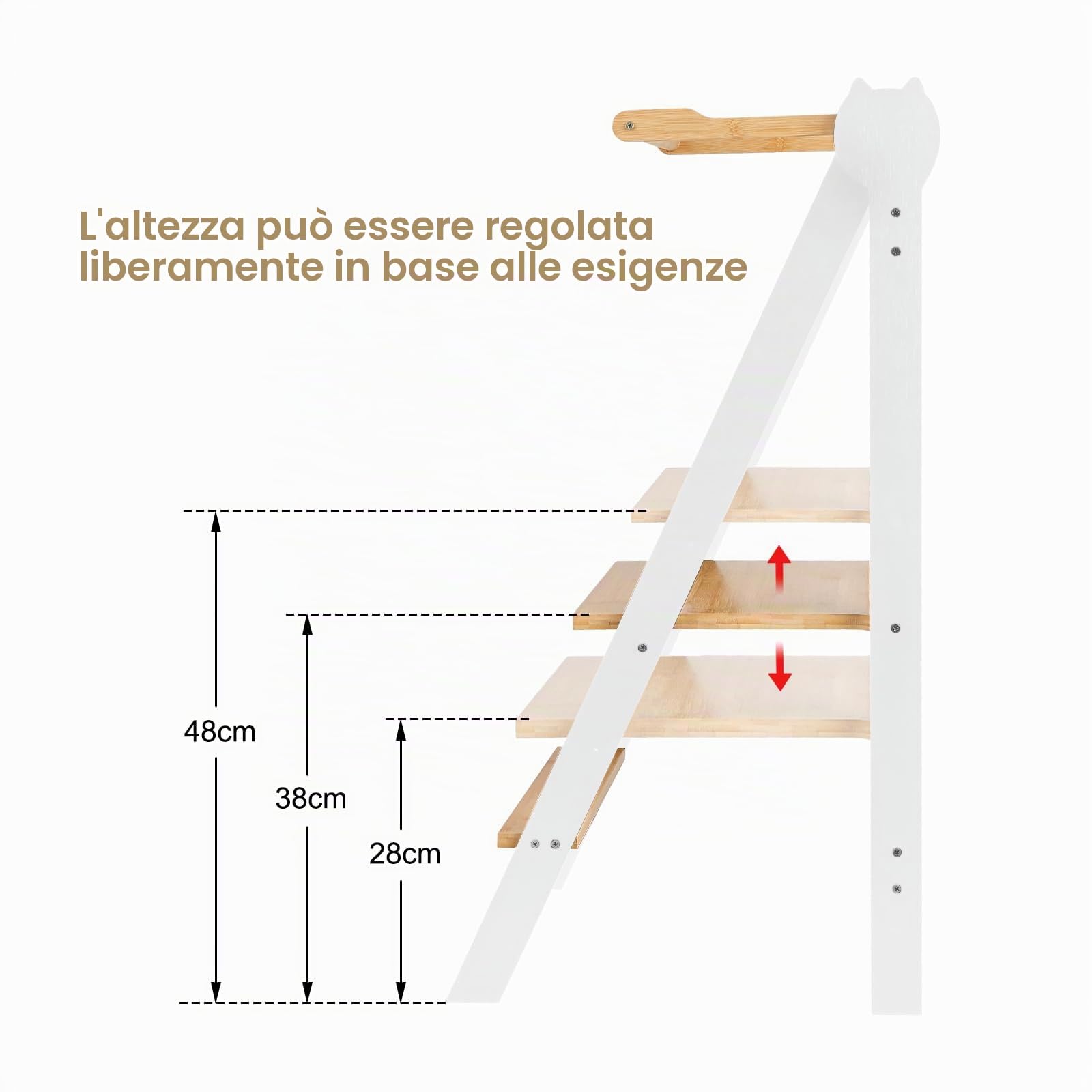 Torre Montessori di apprendimento, Pieghevole Multiuso, Torre di apprendimento a partire da 1 anno, Gradino, Scala per Bambini, 88 * 45 * 45 cm - Bianco
