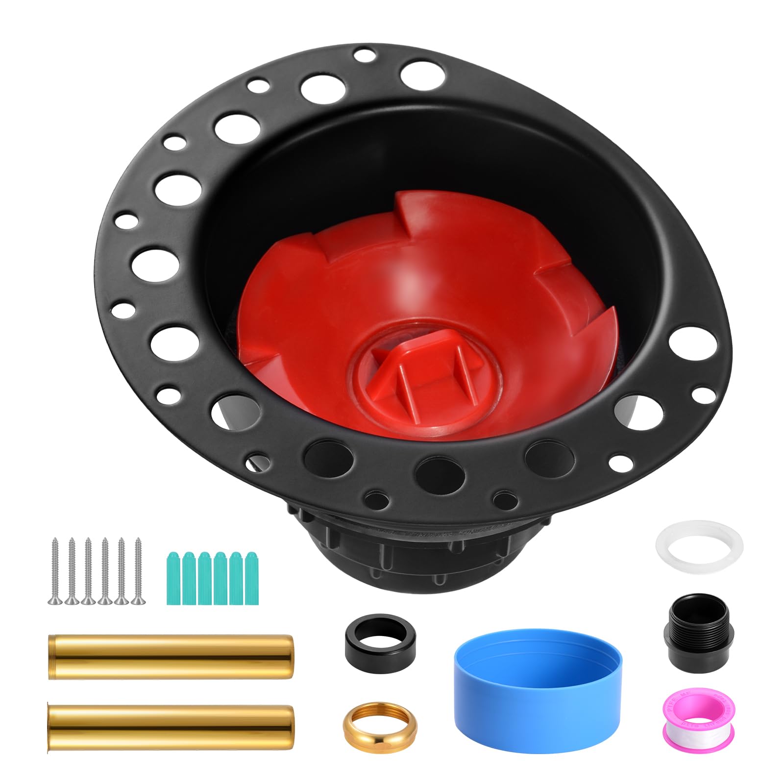 VEVOR Kit de Desagüe para Bañera Independiente de ABS, 2 Tubos de Cola de Latón, con Adaptador ABS de Cola, Compatible con Bañeras Independientes, Montadas en el Piso y las de Isla, 178 x 158 x 102 mm