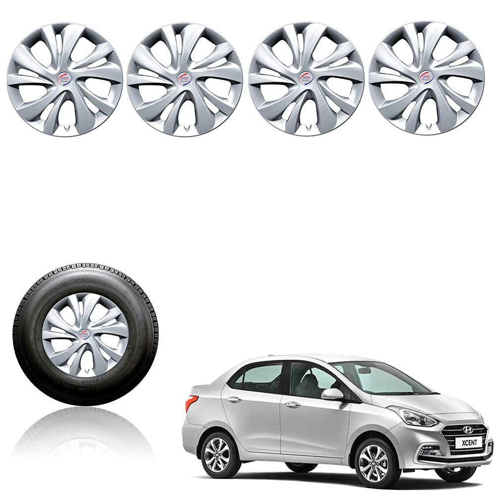 Auto Pearl Car Full Silver Wheel Cover Caps 14" Press Type Fitting