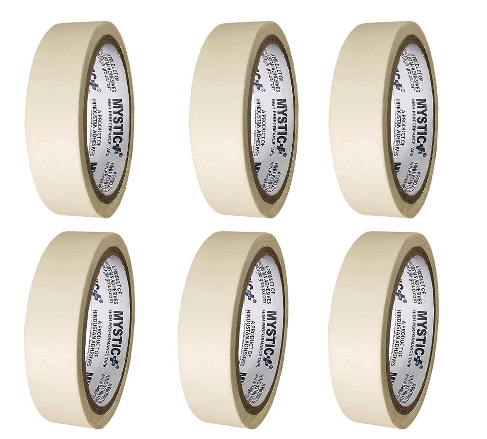MYSTIC masking Tape 24mm X 20M Pack of 6, 1 Inch Masking Tape for Drawing, Painting, Carpentering, Tailoring, Denting & painting, DIY crafts, Designing, Model making, and Fabrication. (B0C49M1Z8Q) Amazon Price History, Amazon Price Tracker