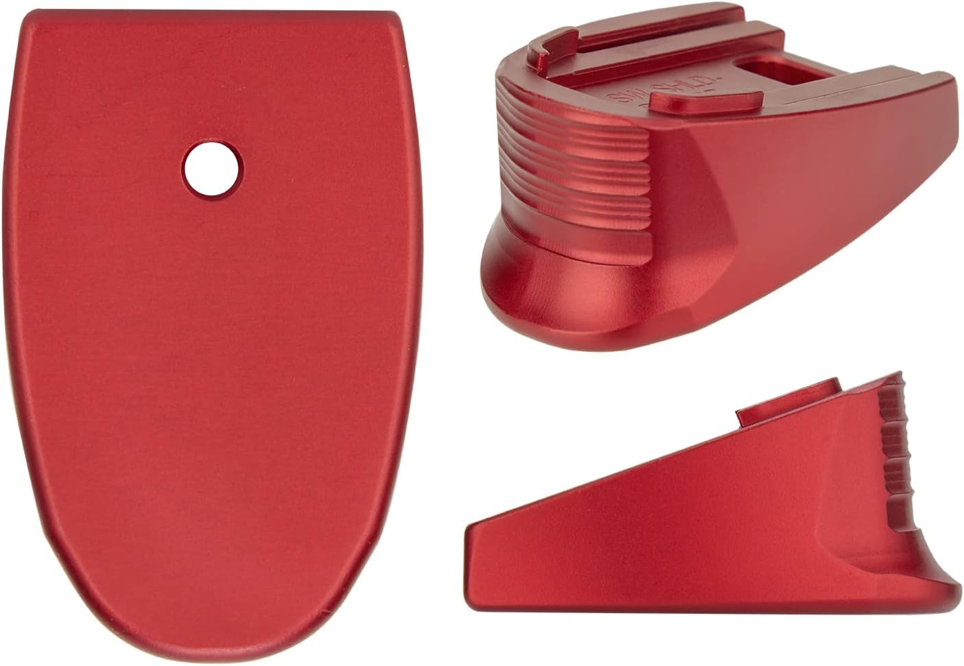 NDZ Performance Magazine Base Plate Finger Extension for Smith & Wesson M&P Shield Plus 10 Round 9mm & 30 Super Carry, Laser Engraved Anodized Aluminum in Gold - Choose Design