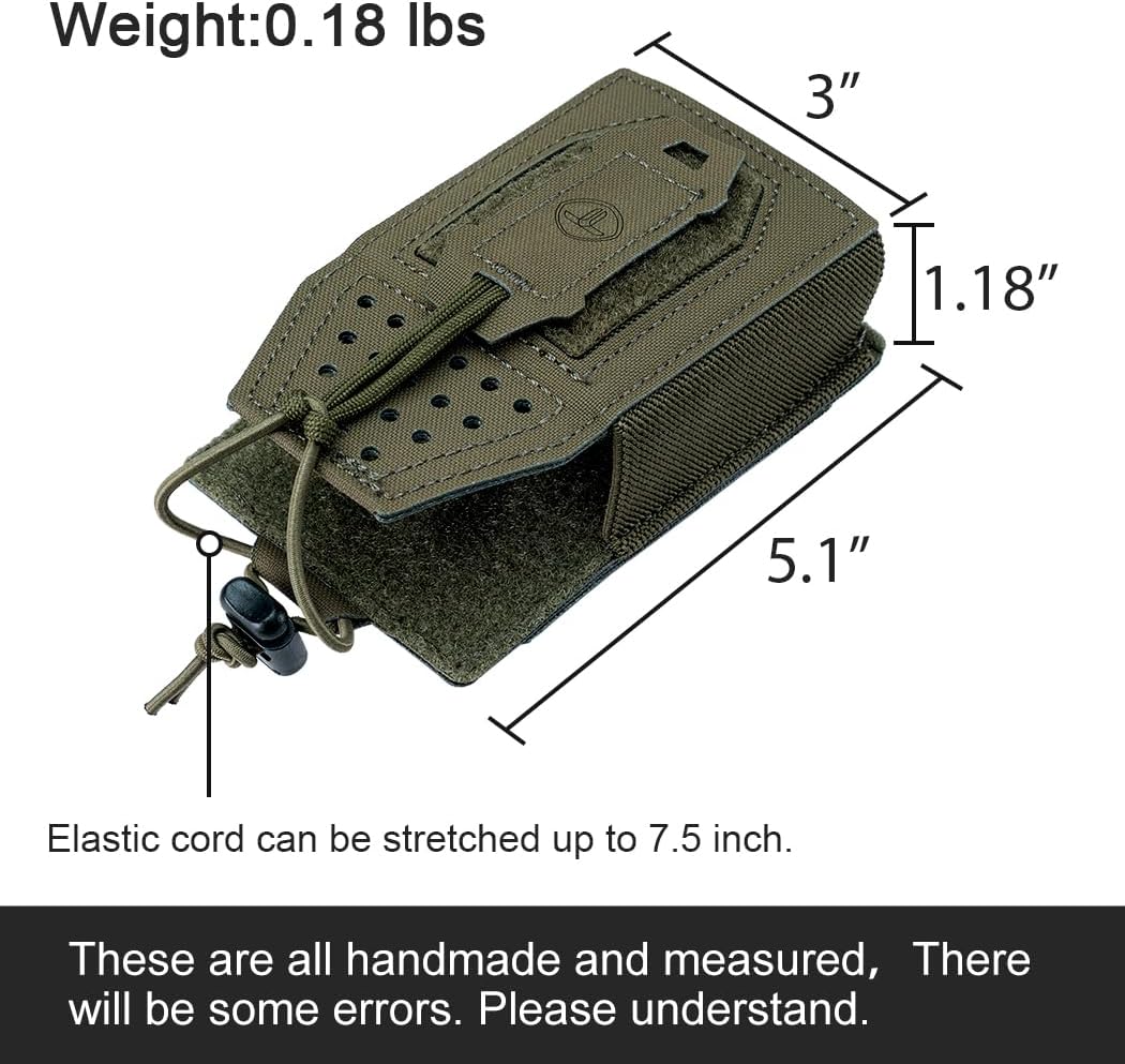 Tactical Radio Holster Molle Radio Pouch Universal Radio Holder For Walkie Talkie Motorola BaoFeng UV-5R BF-F8HP Adjustable Storage Rifle Magazine Pouch(Ranger Green)