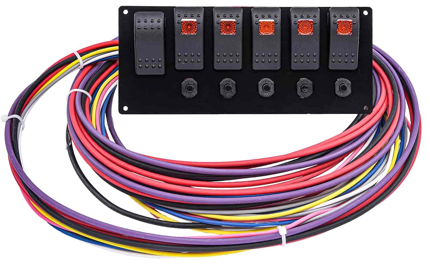 JEGS Rocker Switch Panel with Wiring Harness Momentary