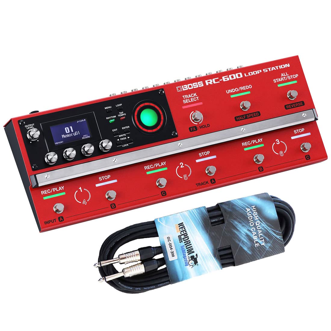 Boss RC-600 Loop-Station Looper Pedal + keepdrum Instrumentenkabel