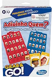 Hasbro Gaming Adivinha Quem? Grab and Go, jogo de tabuleiro infantil portátil para 2 jogadores, brinquedo para crianças acima de 6 anos, presente de Natal e Ano Novo